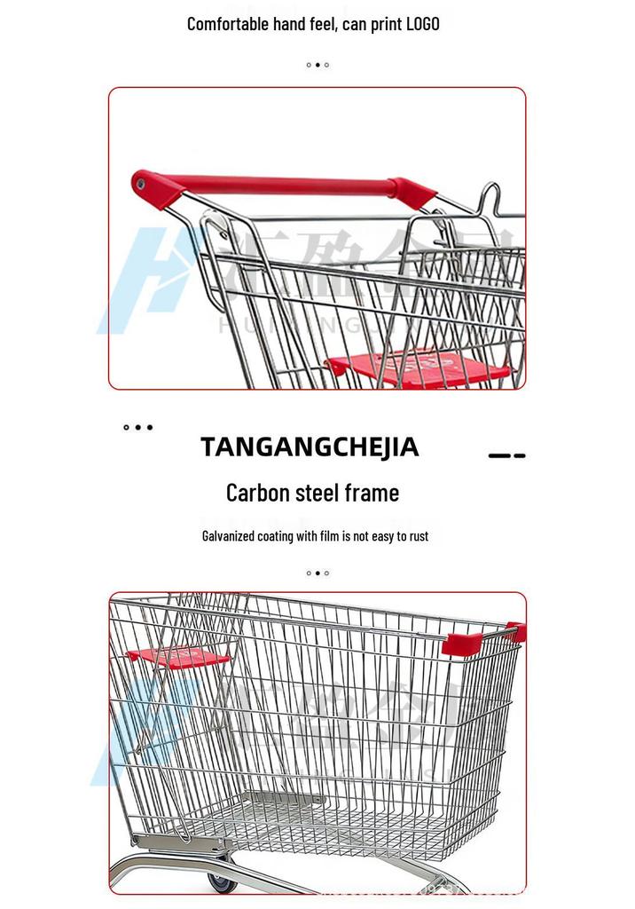 European Herringbone Shopping Cart for Supermarkets and Warehouses