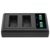 Micro TypeC Dual Port Camera Double Display Dual Dock Charger for BLN1 Battery Black