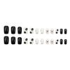 High-End Black & White Floral Nail Stickers - 24 Versatile Pieces, Simple & Trendy
