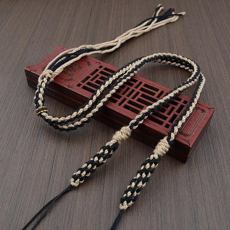 Tibetan Style Hand-Woven Cotton Thread Tangka Pendant Necklace Rope