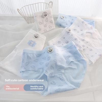 Girls Spring and Summer Lovely Print 10A Antibacterial Cotton Crotch Comfortable Breathable Briefs