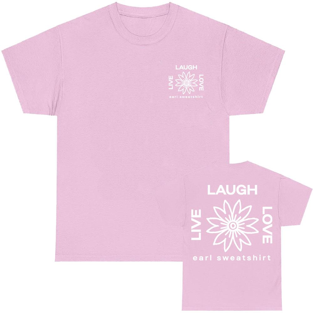 LLL BLUME SCHWARZES TEE Earl Sweatshirt Live Lachen Lieben T-Shirt Kurzarm Baumwolle Herren T-Shirts Grafikdruck Kleidung Männlich