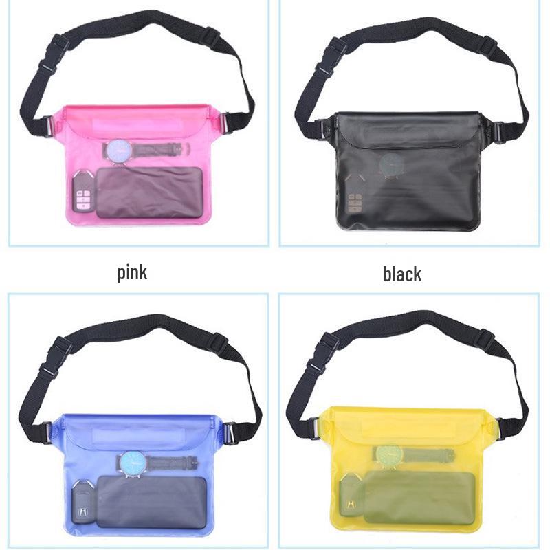 Waterproof Large Waist Pack: Touch-Screen Transparent Pouch for Swimming, Canyoning, and Outdoor Travel.
