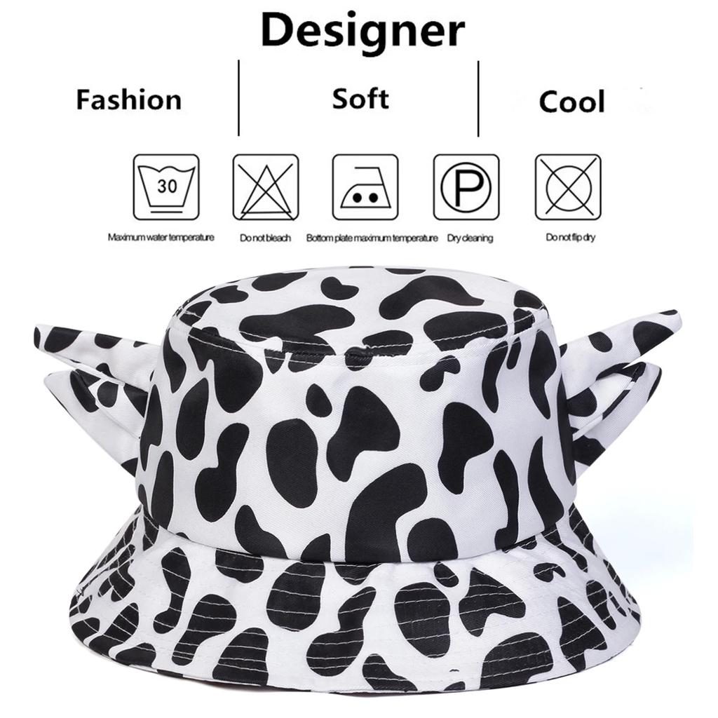 Fisherman Bucket Print Cow Cute Personality Neutral Gender Women Men For Caps Fisherman Hats Fishermen Caps Outdoor Casual Cap Sunscreen Hat