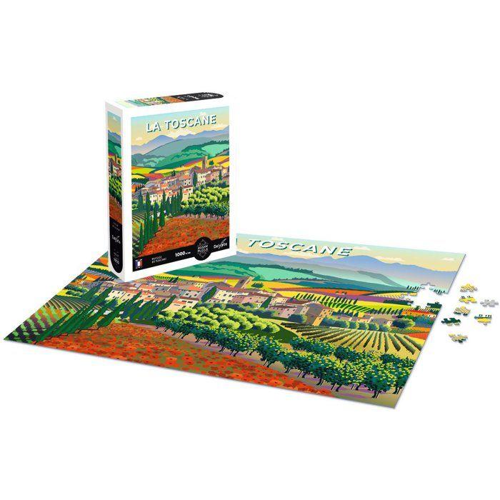 Puzzle - SENTOSPHERE - Calypto - 1000 pieces - Paysage de la Toscane - Toucher soyeux - Des 9 ans