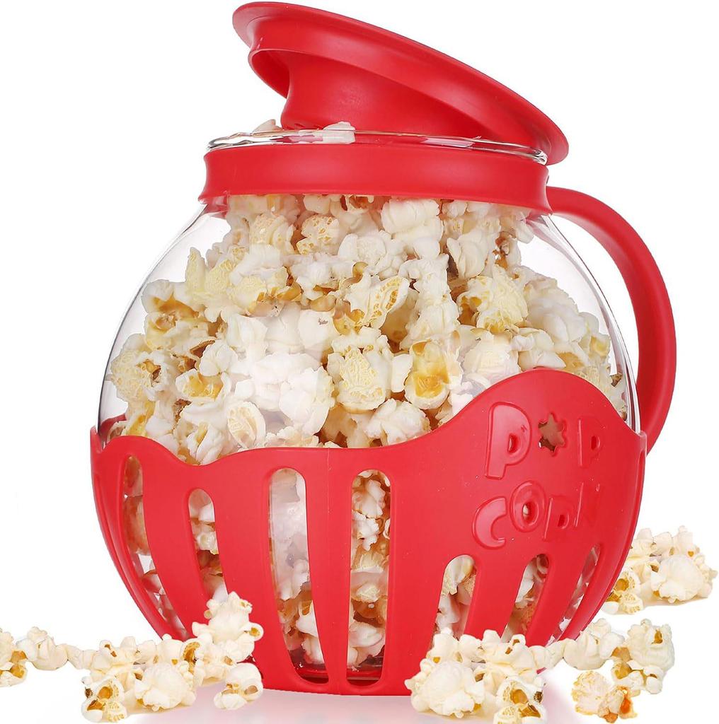 Microwave Popcorn Maker – High Borosilicate Glass Jar, 2.25QT