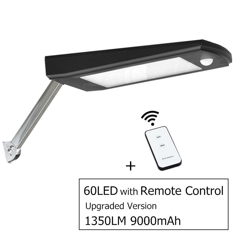 Iluminare cu panou solar îmbunătățit, în aer liber, impermeabil, iluminat stradal stâlp rotativ, iluminat solar de perete cu 4 moduri pentru calea de grădină.