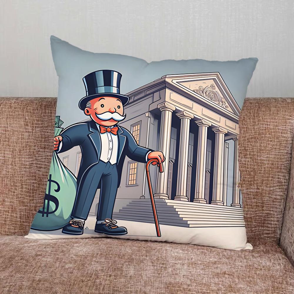 Alec M-Monopoly Draw Pillow Case For Home Bedroom Car Office Decoration Living Room Sofa Cushion Cover Suitable