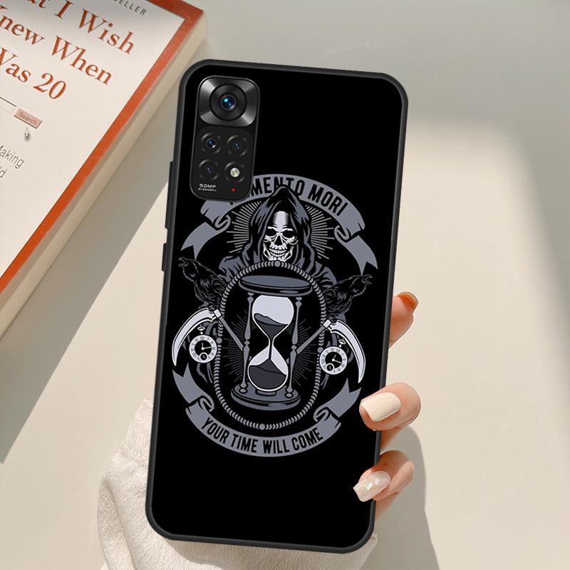 Pouzdro Memento Mori pro Xiaomi Redmi Note 10 8 9 11 Pro 8T 9S 10S 11S Redmi 10C 9C 9A 9T K50 K40 Gaming
