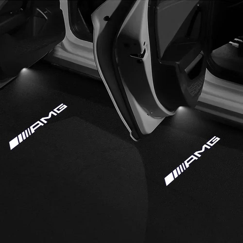 C200 E200 New For Mercedes Benz 4Pcs Car Door Courtesy Light HD Welcome Lamp For Mercedes Benz Coupe C180 C63 W204 W205 X164 GLC