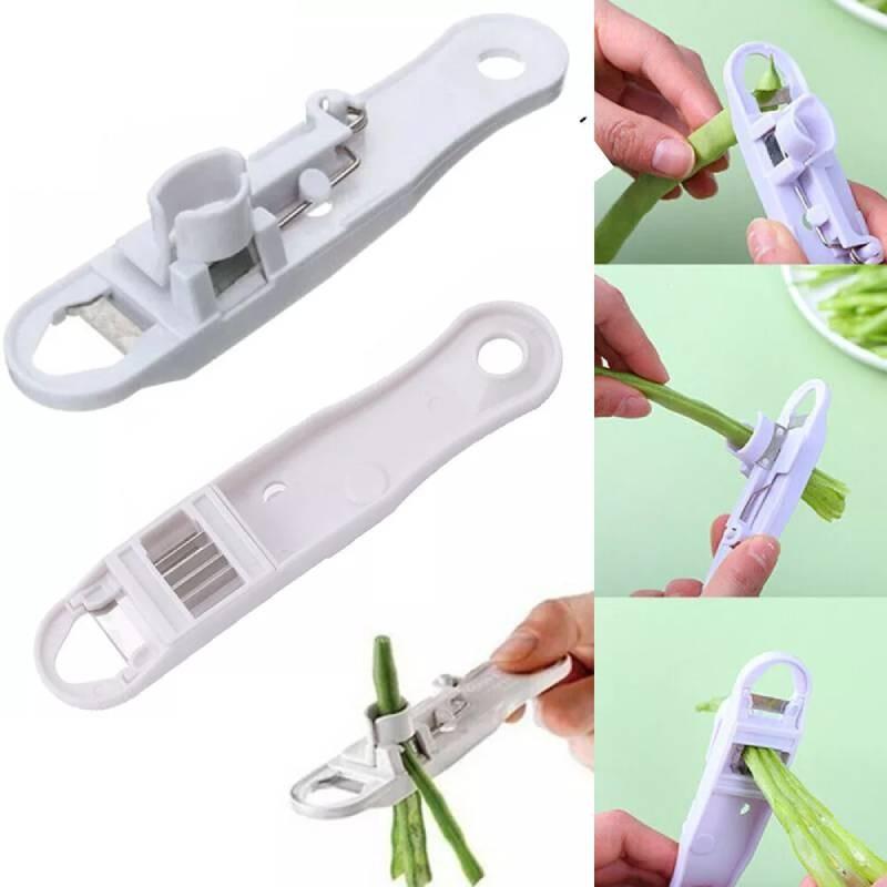 Modern White Kitchen Bean Cutter Multi-functional Bean Strip Slicer Perfect For Home Cooking
