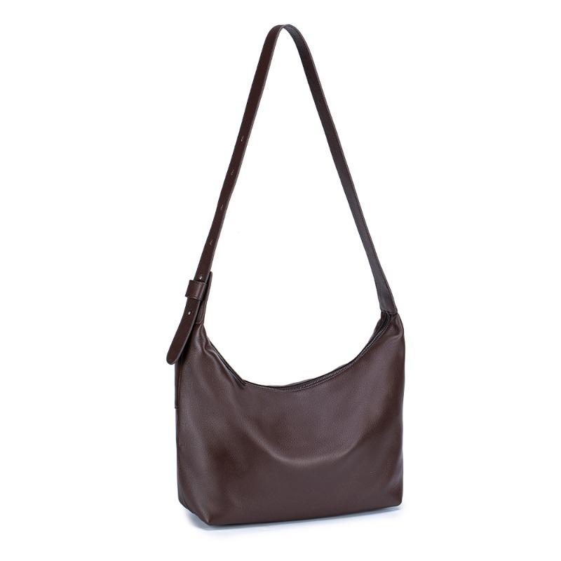 New first-layer cowhide hobo bag, genuine leather underarm tote bag, women's large-capacity messenger dumpling bag, single shoulder messenger bag.