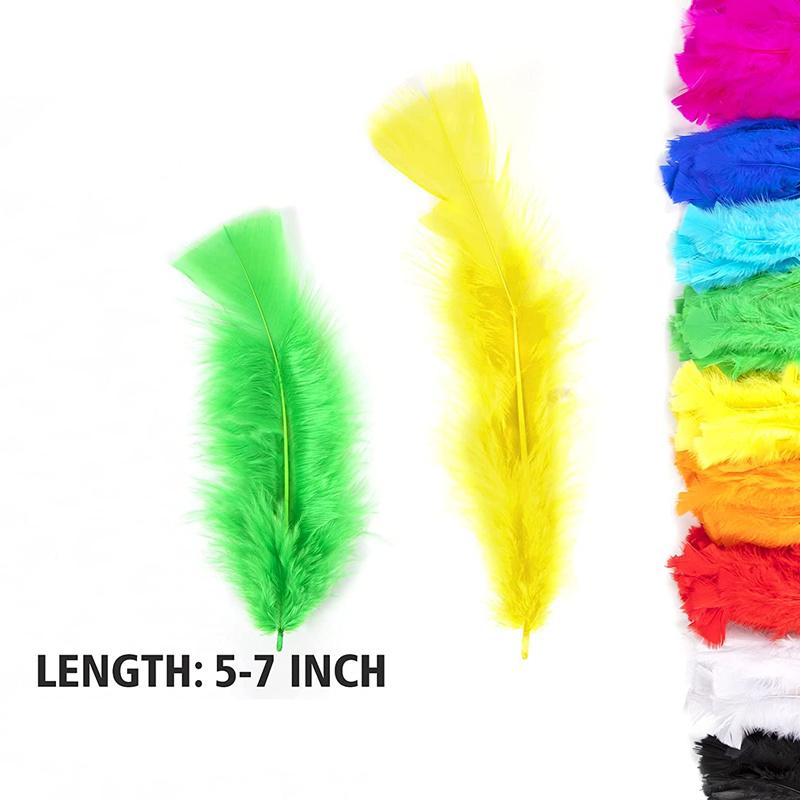 100pcs Flat Fluffy Colorful Turkey/Chicken FeathersDiy Pheasant Plume for Needlework Decor Clothes Handicraft Accessories10-18cm