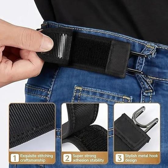 Pasek bez klamry Elastyczny Regulowany Taśma Zapinająca Design Rozciągliwy Pas Biodrowy Wygodny Pasek