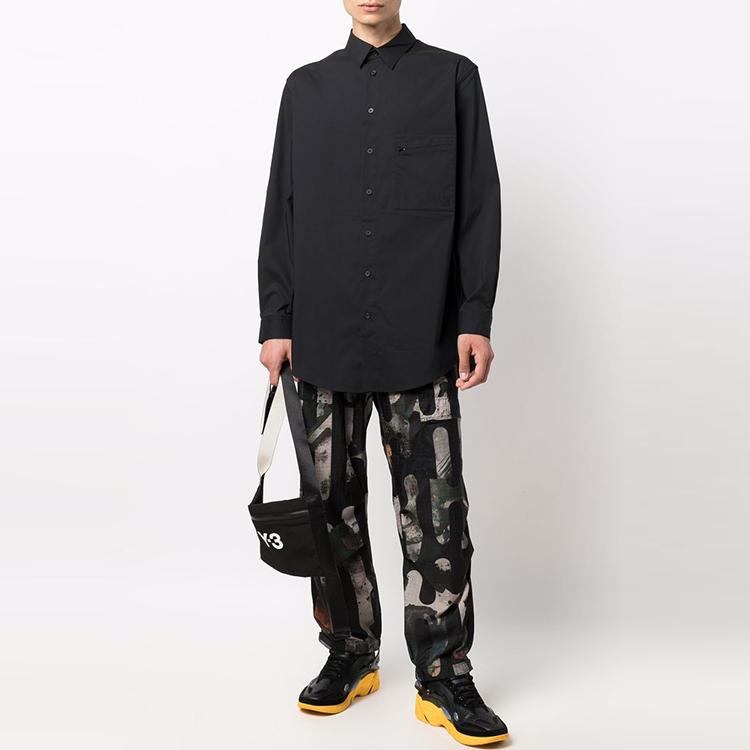 Y-3 FW21 Abstract Print Loose Straight Leg Sports Pants Men Pants Black HB3326