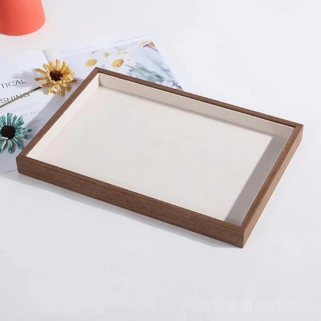 

Black Walnut Pattern Empty Jewelry Tray Storage Display Organizer for Earrings Necklaces Bracelets Small Jewelry Accessorie Good