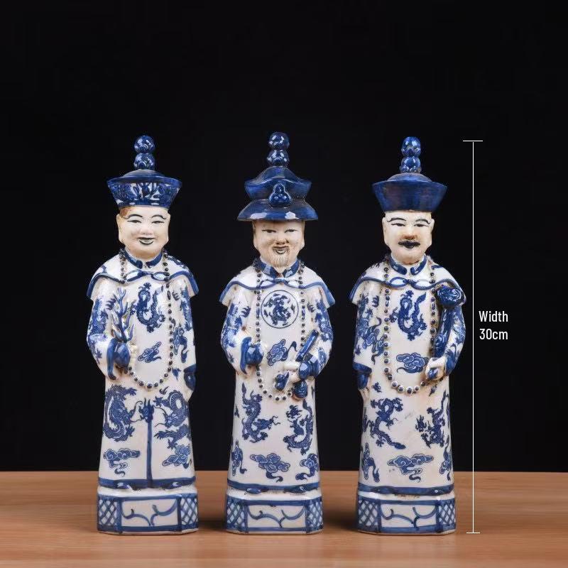 Qing Dynasty Emperor Porcelain Figurine: Kangxi, Yongzheng, Qianlong Era Ceramic Ornament