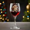 Bicchieri da Vino a Tema Natalizio Calice con Gambo, Babbo Natale Pupazzo di Neve Calzino Dipinti a Mano Bicchiere Ghirlanda per Bevande Festive, Bicchieri per Feste Natalizie, Regalo
