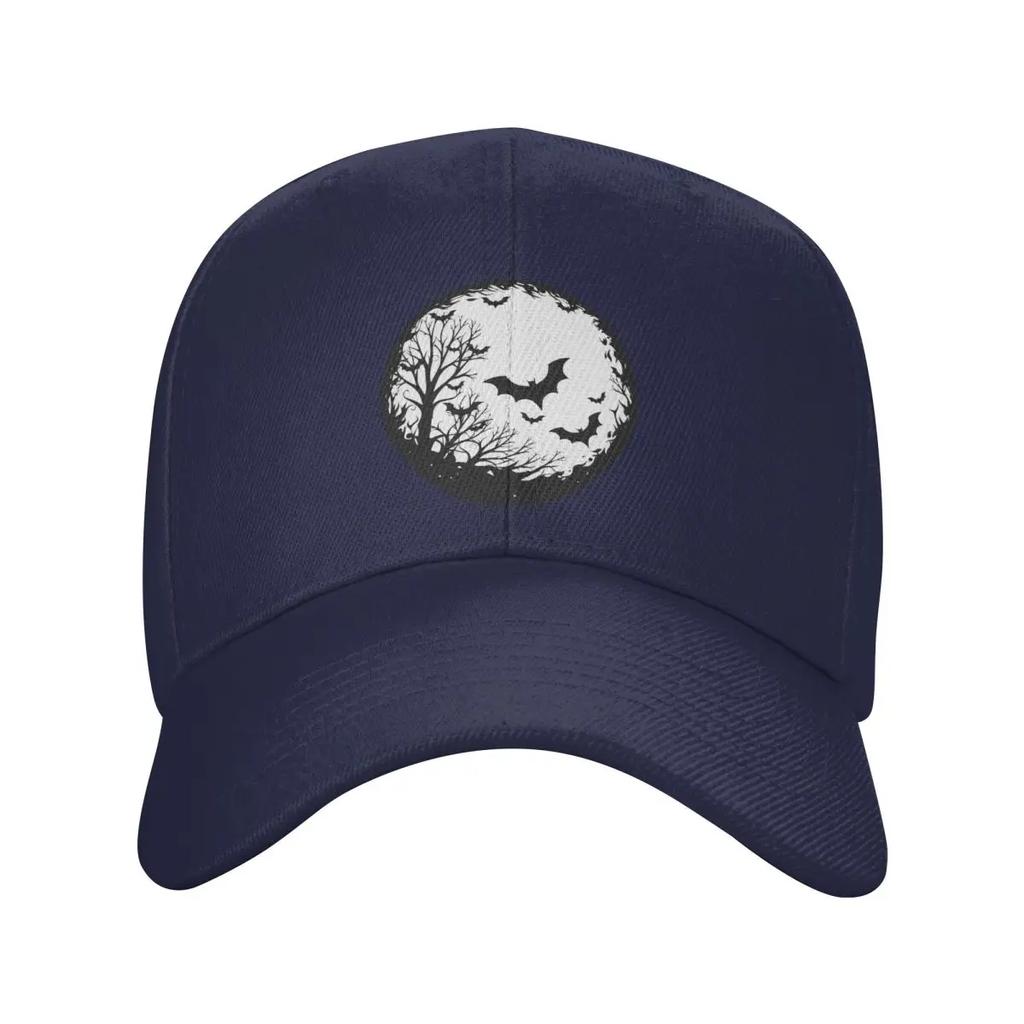 Personalized Halloween Spooky Bat Moon Baseball Cap Sun Protection Unisex WoUnisexs Adjustable Dad Hat Autumn Snapback Caps