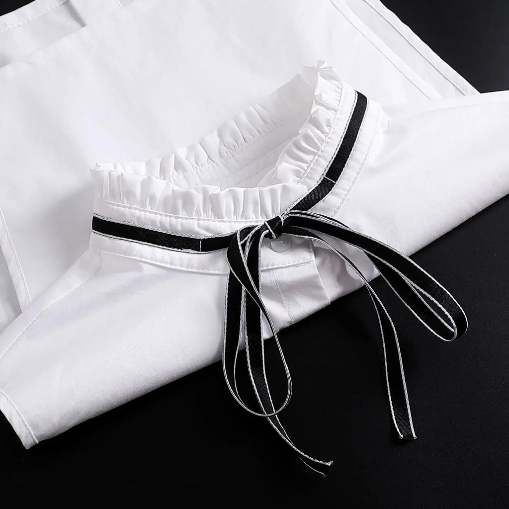 Korean Stand Lapel False Collar Women Embroidery Faux Col Half Shirt Blouse Fake Collars Sweater Shirt Detachable Collars