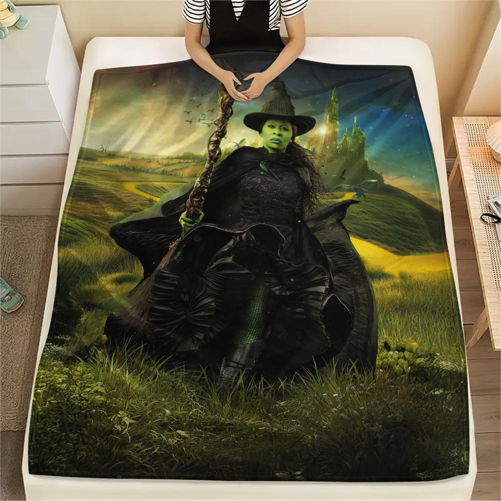 1PC Wicked Print Flannel Blanket, High quality All Seasons, Home Decor, Warmth and Comfort, Perfect for Christmas Gifts