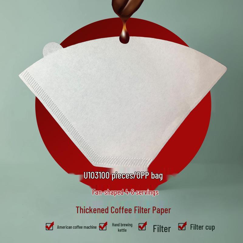 U103 Large Fan-Shaped Coffee Filter Paper for 4-6 People