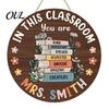Classroom Decor Sign Wooden Welcome for Door, to Our Round Door Hanging Hanger, Front Sign, Back School Preschool Decoration