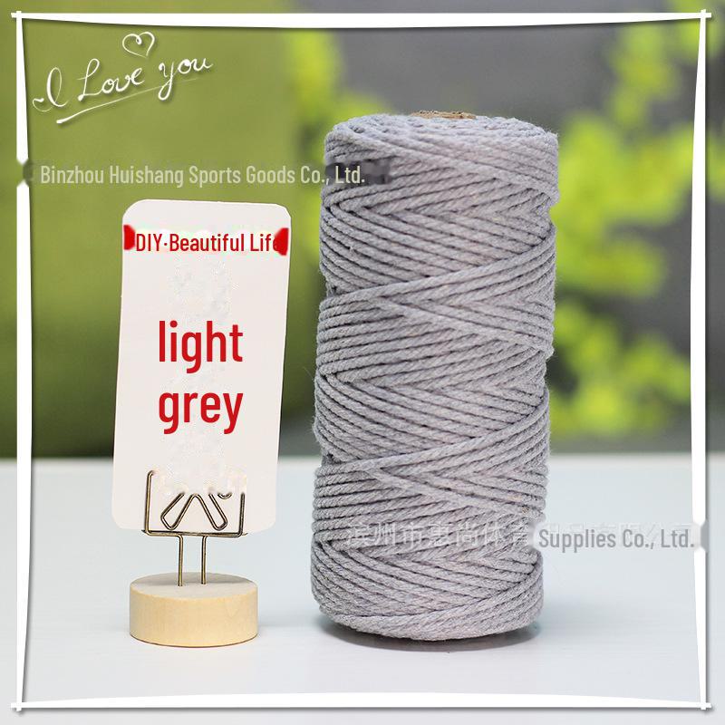 3 mm, 4 mm, 5 mm farbiges geflochtenes Baumwollseil für selbstgemachte und handgefertigte Wandteppiche, Geschenkdekoration, Hüte