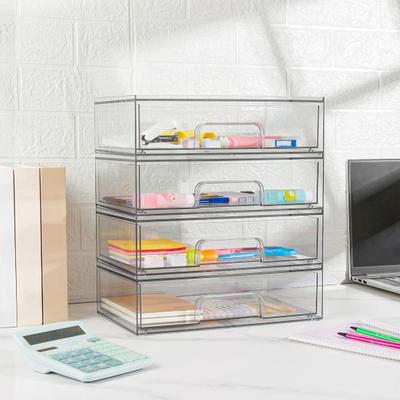 Przezroczyste wysuwane szuflady, duża pojemność, wielofunkcyjny, składany organizer, przezroczysty pojemnik do przechowywania z uchwytem
