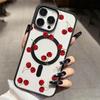 Red Cherry Pattern Magnetic Phone Case For iPhone 11 12 13 14 15 16 16e 17e 17 ProMax Plus Air For Magsafe Wireless Charge Cover