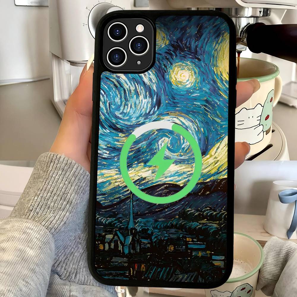 Van Gogh Starry Sky For Magsafe Phone Case For IPhone 17 Air 16 15 14 13 12 11 Pro Max Plus Shockproof Cover