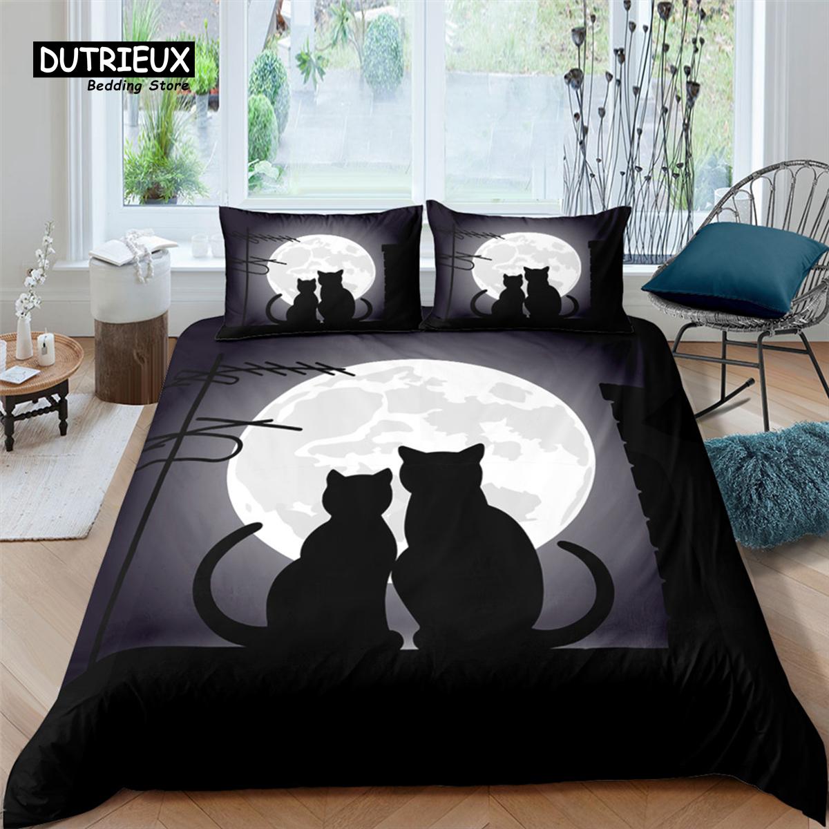 

Luxury 3D Cartoon Cat Print Duvet Cover PillowCase Bedding Set 3Pcs Queen King Size Home Textiles EU US AU EU single(135x200cm)