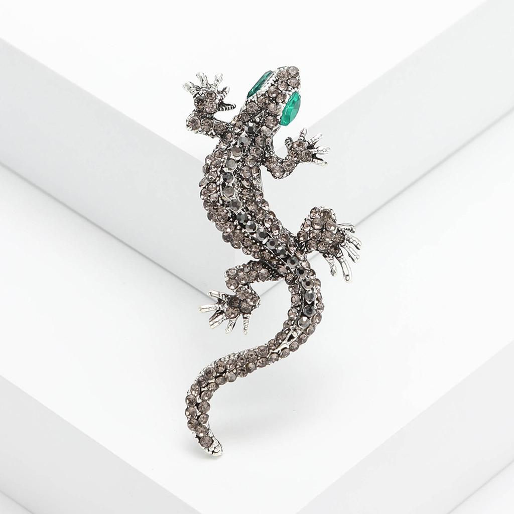 Personality Exaggerated Versatile Alloy Diamond Gecko Brooch Fashion Trend Animal Pin