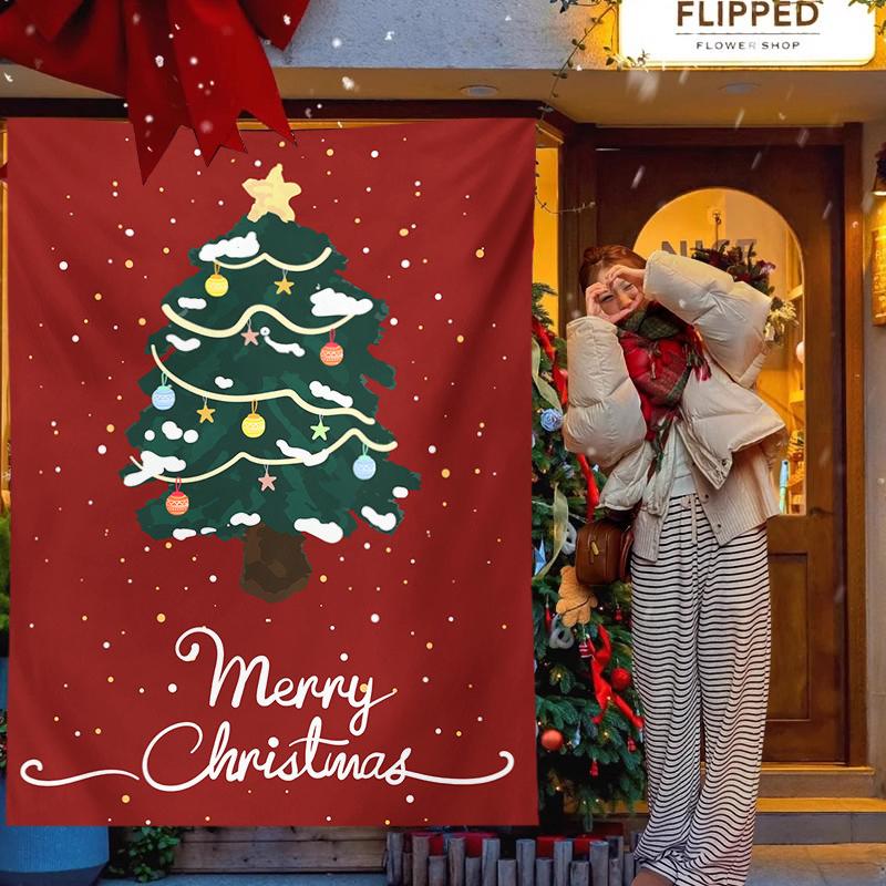 Christmas Decorative Hanging Tapestry Room Backdrop Photo Props Wall Tapestry Xmas 2025 New Year Hanging Cloth