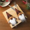 Cartoon Santa Claus Silverware Holder Faceless Doll Xmas Tableware Storage Bag  Home Xmas Decor