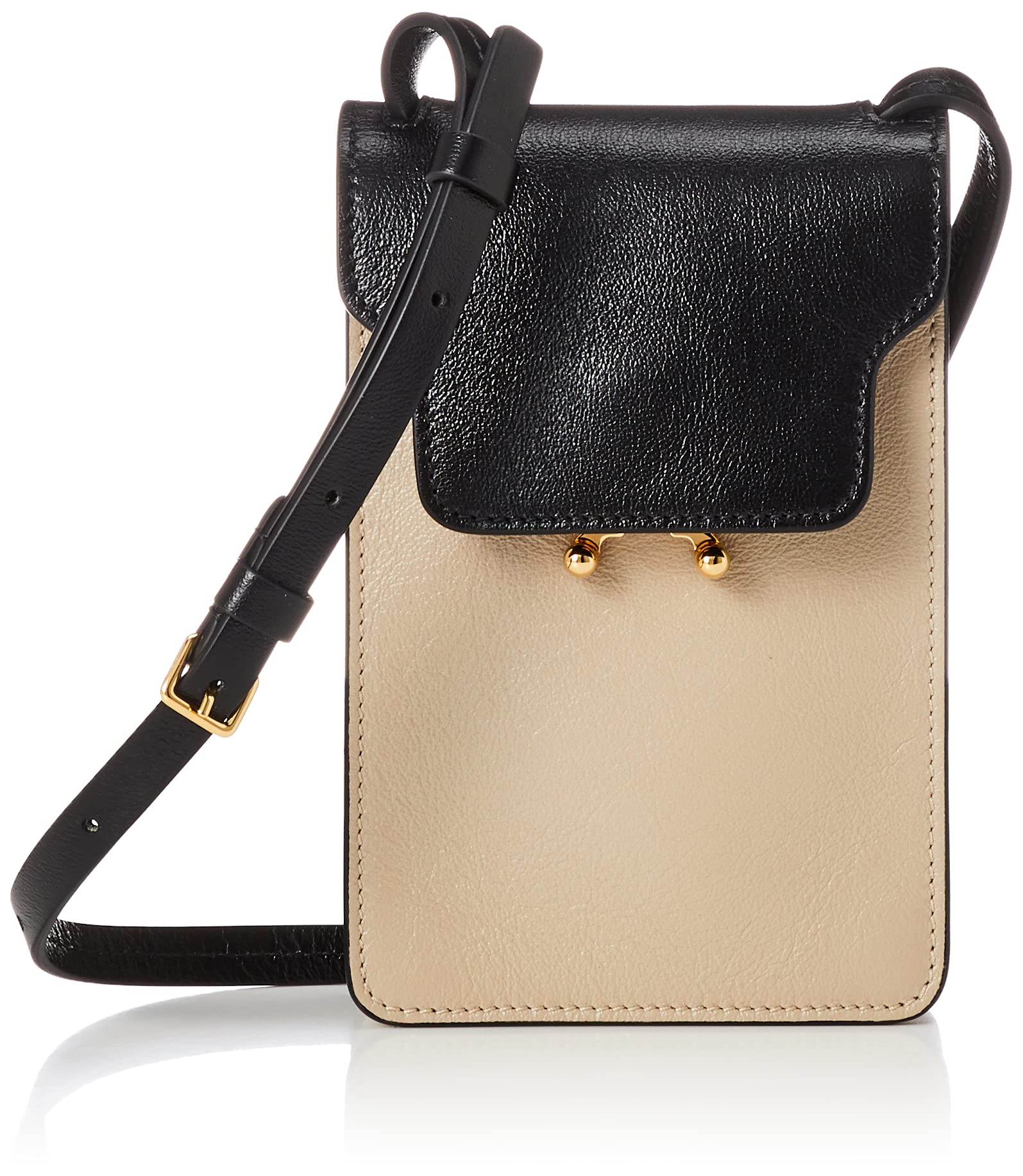 

Marni TRUNK Shoulder Bag SBMP0083 Black Light Camel Women s + + (Navy Blue) [Used]