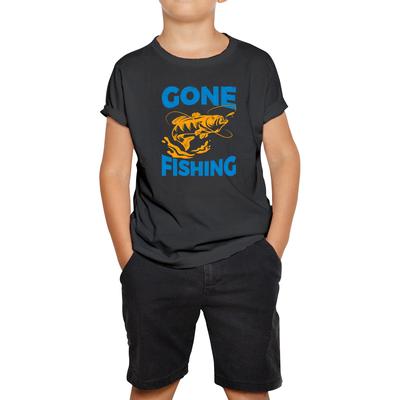 Gone Fishing Funny Kids T Shirt
