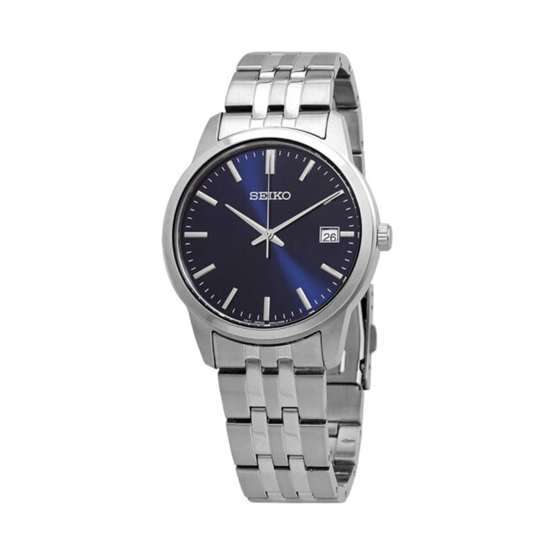 

SEIKO Basic Series 50 Meter Waterproof Quartz Steel Strap 40mm Men s Watch Blue Dial SUR399 синій
