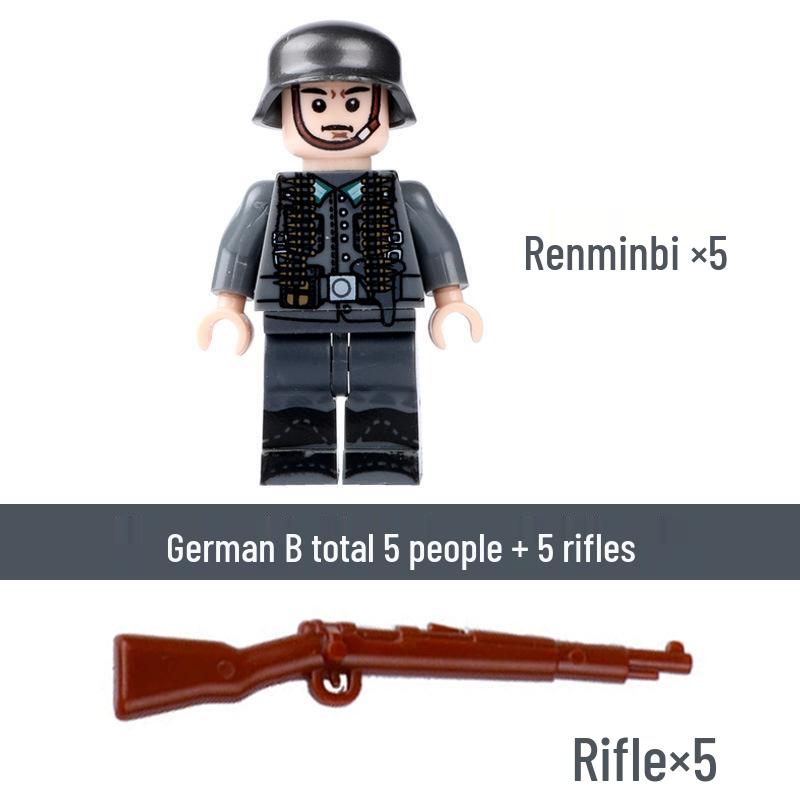 Compatible Lego WWII Military Minifigures: US Army Soldiers with Weapons - Educational Assembly Toys for Boys