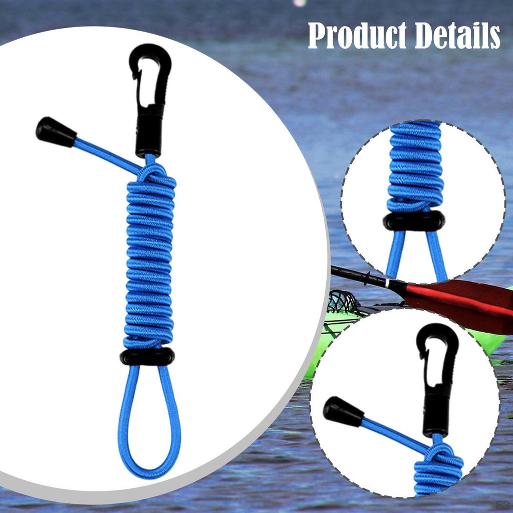 Lanyard with Elastic Oar Leash, Holder Carabiner, Rafting Tool, Boat Building