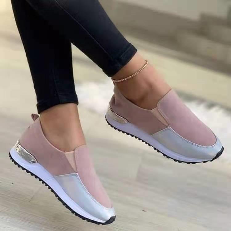 2025 Foreign Trade Large Size New Flat Bottom Color Matching Casual Single Shoes Low Top One Pedal Student Shoes Spot