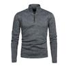 Winter Men's Sweatshirt Placket Zipper Design Solid Color Turtleneck Base Shirt Jacket