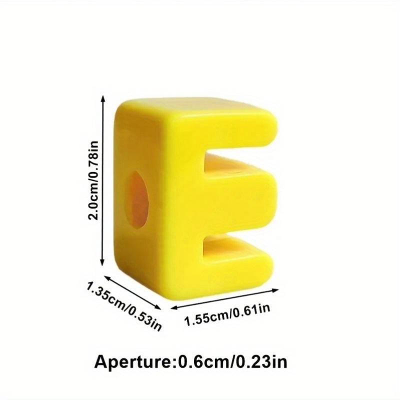 36pcs Vibrant Color Beads - Acrylic Alphabet & Number Stringing Beads with Holes, 26 Letters & 10 Numbers for Keychains & Phone Chains