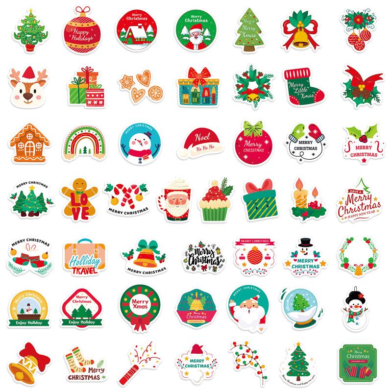 High-Quality 50/100Pcs High-Quality Christmas High-Quality Stickers Youngsters High-Quality Cartoon High-Quality Doodle High-Quality Holiday
