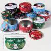 10 Pcs Festive Christmas Candle Jars - Metal Tin Boxes, 2.2oz, Perfect for Candle Making, Decorations, Party, and Gift Jars