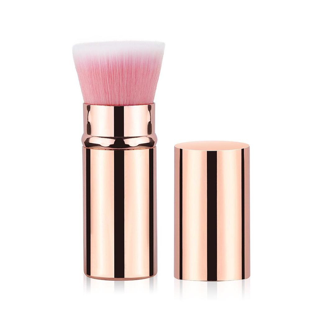 Compact Retractable Makeup Brush - Blush, Powder, Mushroom Head Tool