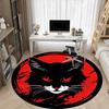 1pcBlack Cat Moon Office Round Area Rug, Indoor Mat Suitable ForOffice, Under Office Chairs Bedroom Living Room Home Decor, Room Deco 046