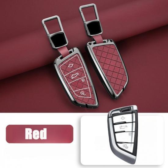 Zinc Alloy Leather Car Key Case Cover For BMW X1 X2 X3 X4 X5 X6 X5M 1 2 3 4 5 6