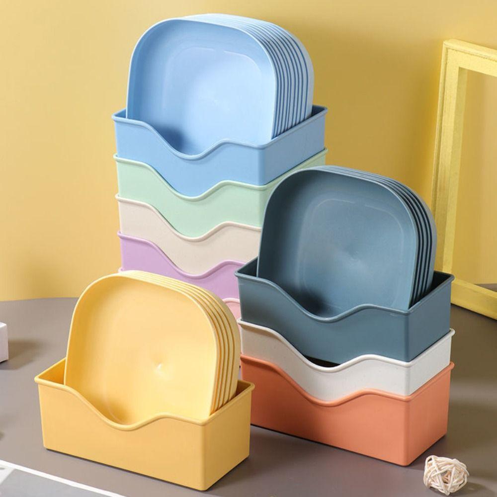 10PCS Random Color Multifunctional Dish Multicolor Snack Dish Candy Plate  Home Kitchen
