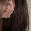 S999 Sterling Silver Carved Ear Studs: Sparkling, Simple Luxury Hoops for Women, Sweet & Cool Style Pure Silver Earrings